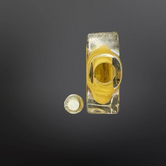 Antique Chinese Reverse Hand Painted TULIP FLORAL Snuff Imperial Yellow Bottle - Picture 3 of 9